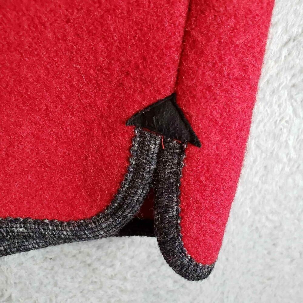 LL Bean Cardigan Coatigan Boiled Heavy Wool Metal Buttons Red Women’s Medium M - Picture 6 of 10